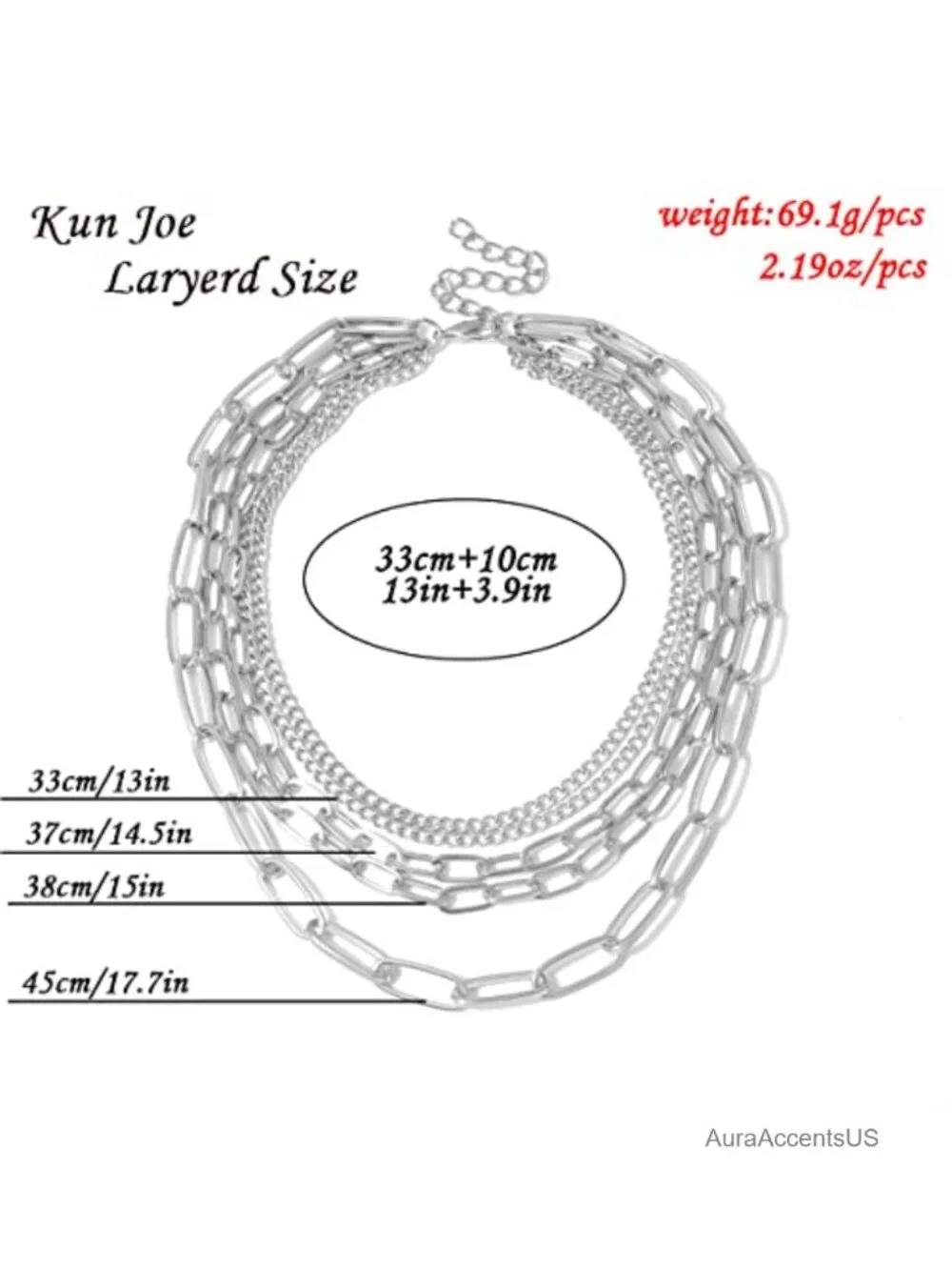 Layered Chain Necklace Set for Women 18 Inch Gold Plated Paperclip Chain Choker